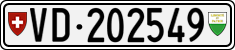License plate of Switzerland, Cars