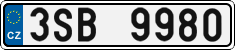 License plate of the Czech Republic, Cars (2001)
