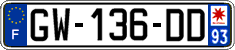 French license plate, SIV (ordinary)