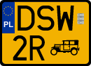 License plates of Poland, Oldtimers