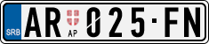 License plate of Serbia, Cars