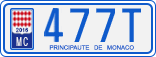 License plate of Monaco, Cars