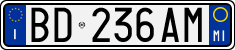 License plate of Italy, Cars (1994 year series)