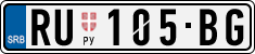 License plate of Serbia, Cars