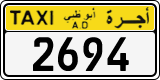 License plate of the UAE, Abu Dhabi, Taxi