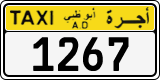 License plate of the UAE, Abu Dhabi, Taxi