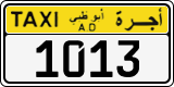 License plate of the UAE, Abu Dhabi, Taxi