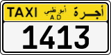 License plate of the UAE, Abu Dhabi, Taxi
