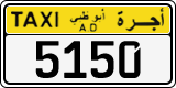 License plate of the UAE, Abu Dhabi, Taxi