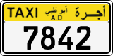 License plate of the UAE, Abu Dhabi, Taxi