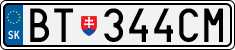 License plate of Slovakia, Cars