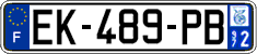 French license plate, SIV (ordinary)