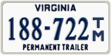 Virginia, Permanent Trailer (123-456 T/A)