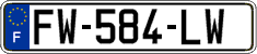 French license plate, SIV (ordinary)