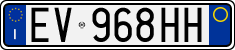 License plate of Italy, Cars (1994 year series)