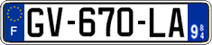 French license plate, SIV (ordinary)