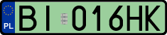 License plates of Poland, Electric vehicles