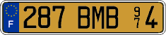 French license plate, FNI