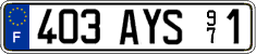 French license plate, FNI