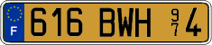 French license plate, FNI