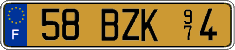 French license plate, FNI