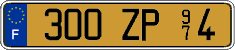 French license plate, FNI