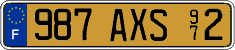French license plate, FNI