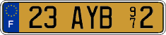 French license plate, FNI
