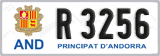 License plate of Andorra, Cars (A 1234)