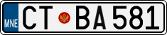License plate of Montenegro, Cars