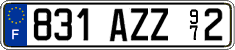 French license plate, FNI