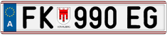 License plate of Austria, Regular plates
