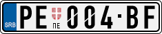License plate of Serbia, Cars