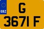License plate of Gibraltar, Regular car plates (G 1234 A)