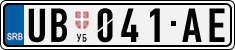 License plate of Serbia, Cars