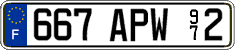 French license plate, FNI
