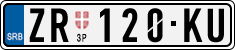 License plate of Serbia, Cars