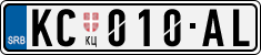 License plate of Serbia, Cars