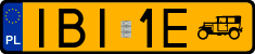License plates of Poland, Oldtimers