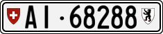 License plate of Switzerland, Cars