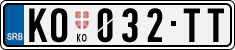 License plate of Serbia, Cars