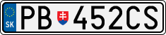 License plate of Slovakia, Cars