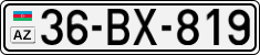 License plate of Azerbaijan, Cars