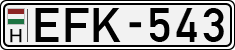 license plates of Hungary, Cars (1990)