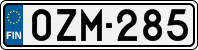 License plate of Finland, Cars