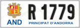 License plate of Andorra, Cars (A 1234)