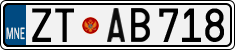 License plate of Montenegro, Cars