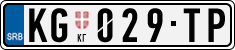 License plate of Serbia, Cars