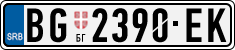 License plate of Serbia, Cars