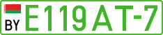 License plate Belarus, Electric vehicles (cars)